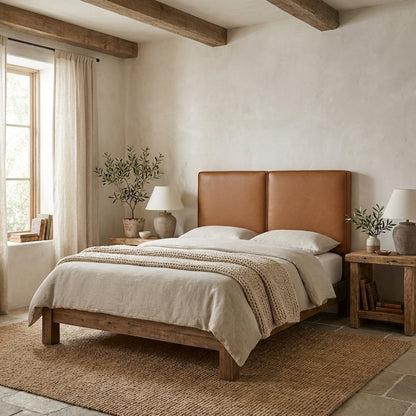 Vegan Leather Twin Headboard with Padded Design and Durable Frame