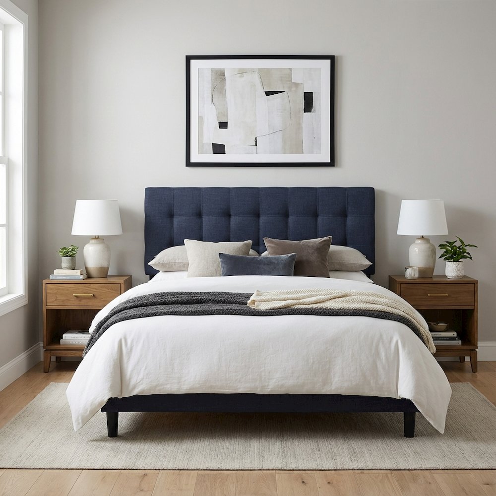 Upholstered Full Fabric Headboard with Soft Padding and Sturdy Frame