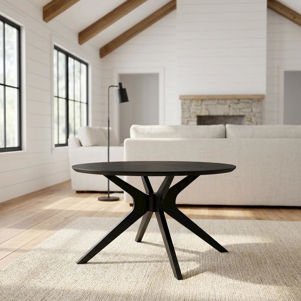 Round Wooden Coffee Table with Modern Design and Durable Build