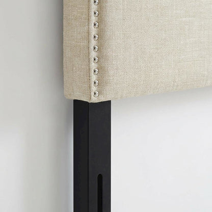 Upholstered Fabric Queen Headboard with Padded Design and Sturdy Frame