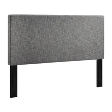 Upholstered Linen Fabric Full Queen Headboard with Padded Design