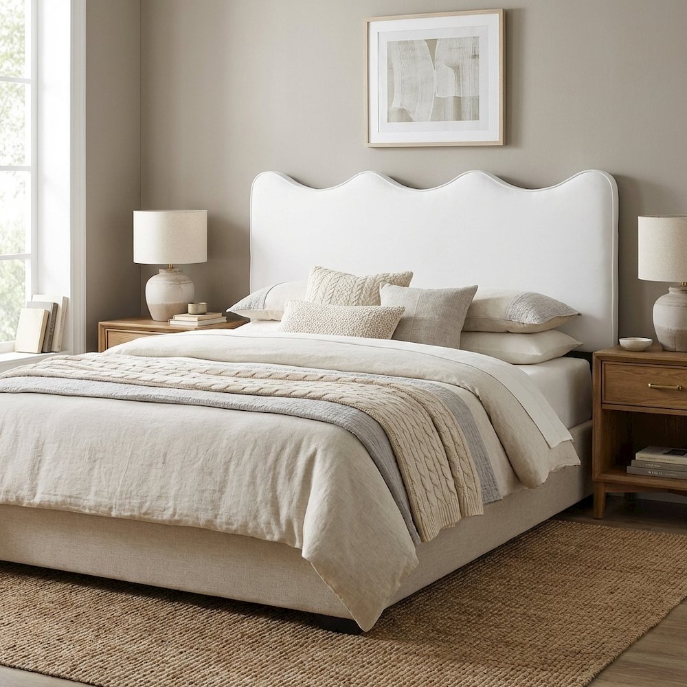 Performance Velvet Twin Headboard in Soft Gray, Plush Upholstery, Durable Frame