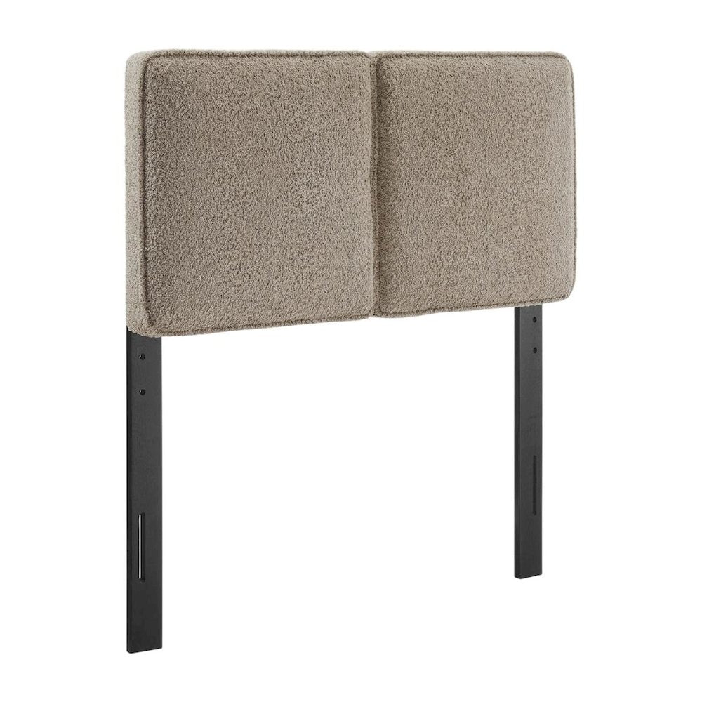 Boucle Fabric Twin Headboard Soft Upholstery with Durable Frame Panel Design