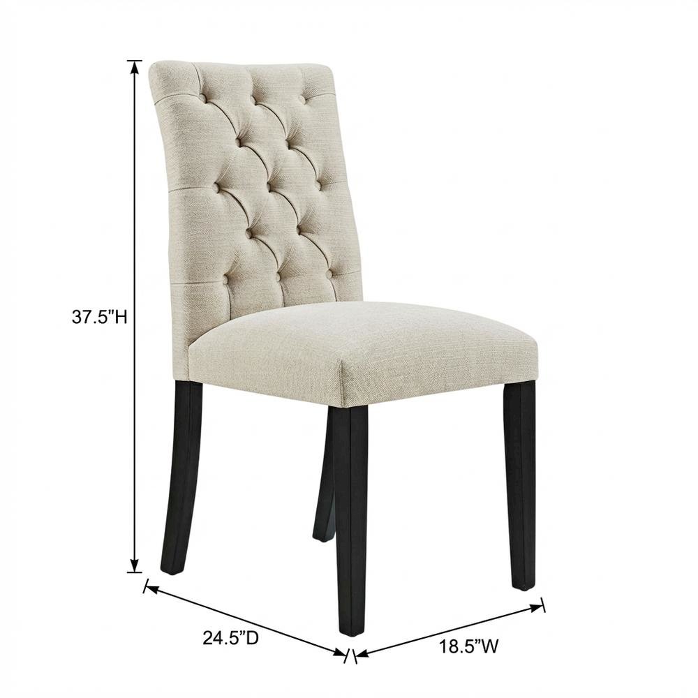 Fabric dining chair with plush backrest and comfortable seat