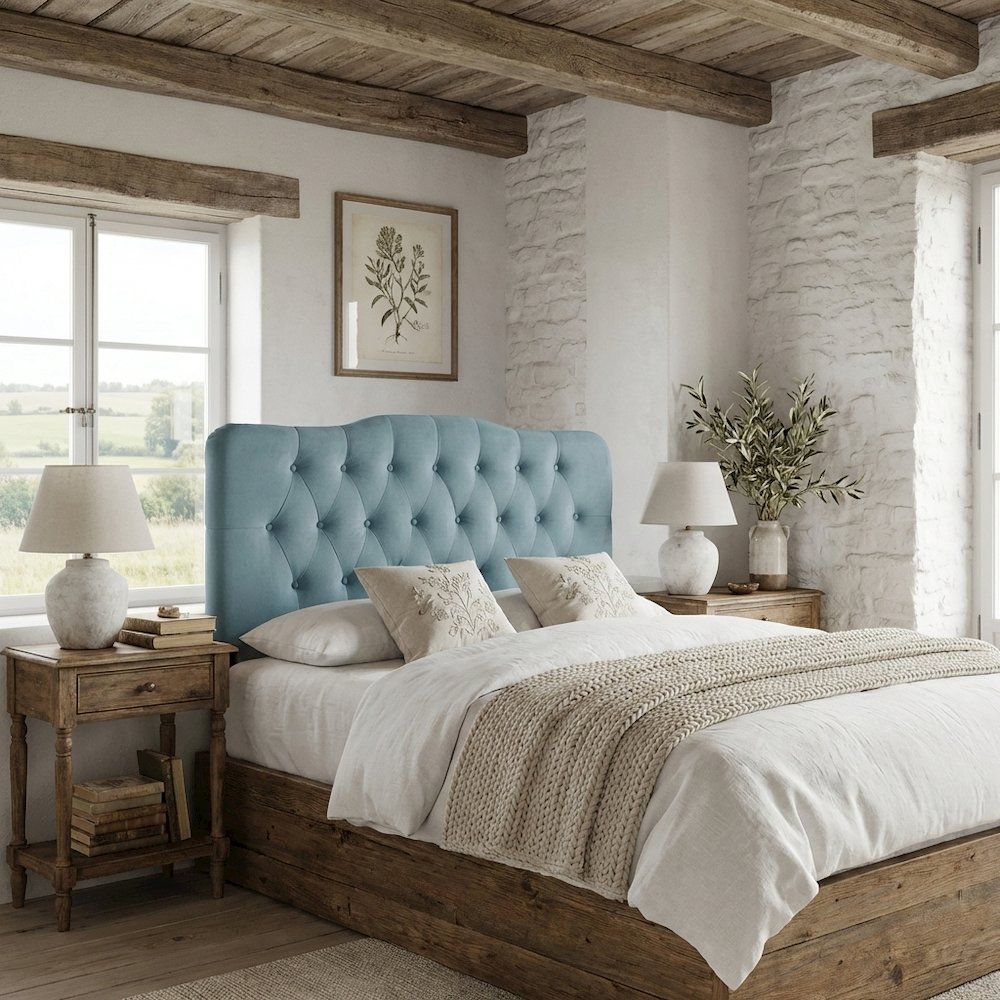 Diamond Tufted Queen Headboard with Soft Velvet Upholstery and Sturdy Frame