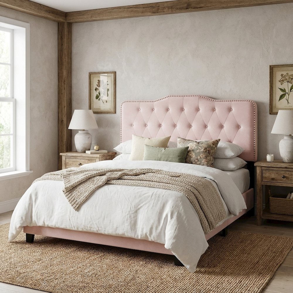 Tufted Velvet Full/Queen Headboard with Plush Upholstery and Sturdy Frame