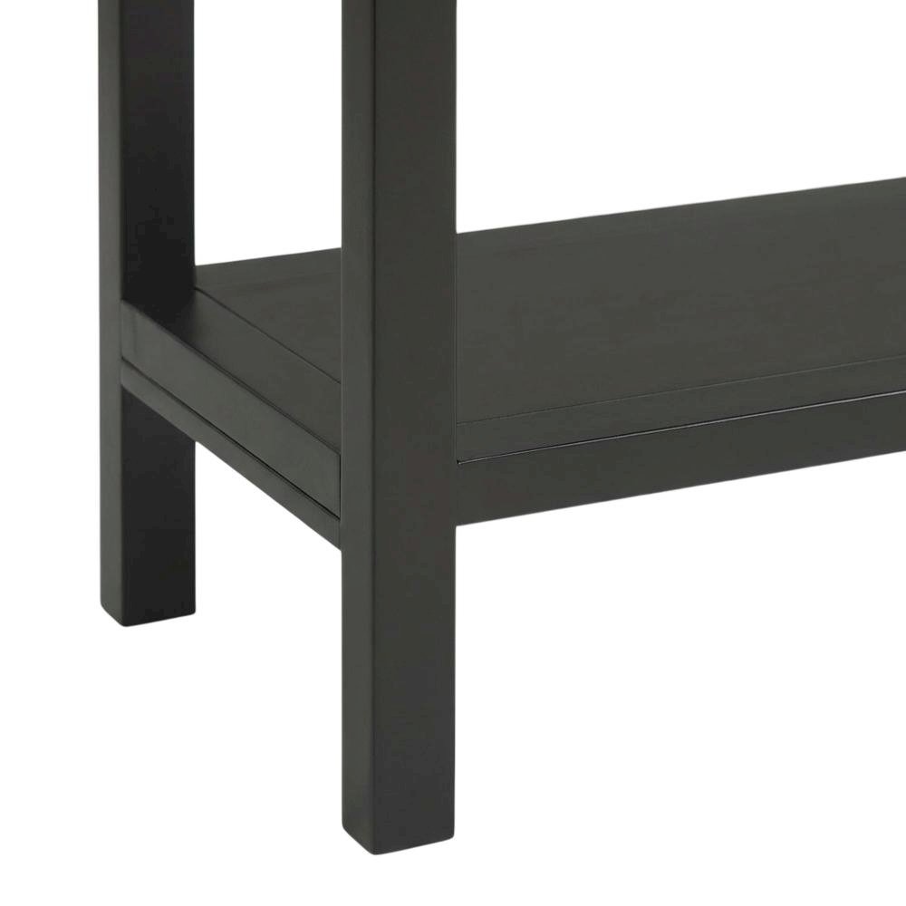Black engineered wood bookshelf with arched top and spacious shelves