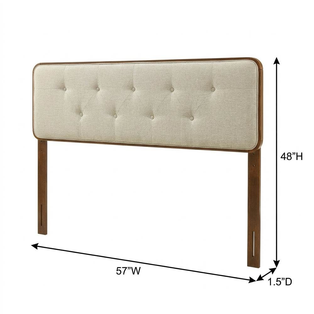 Tufted Fabric Full Headboard with Wood Frame and Classic Design