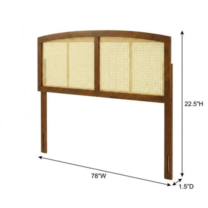 Cane King Headboard with Woven Texture and Durable Frame Design