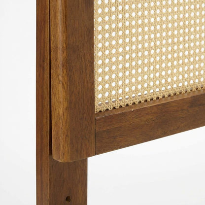Cane Full Headboard Nature-Inspired Finish Lightweight Single Panel Design