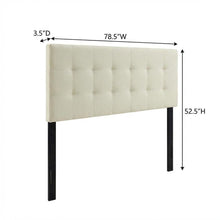 Upholstered Fabric King Headboard with Soft Padding and Classic Design