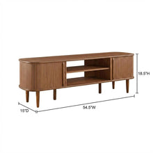 Brown wood TV stand with sleek design and sturdy construction