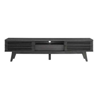 Gray wood TV stand with sleek design and spacious storage