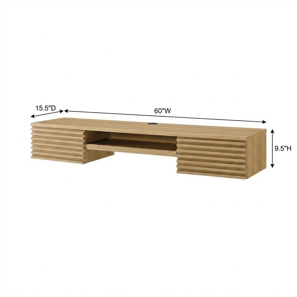 Wall Mount Office Desk in Wood Finish with Durable Construction