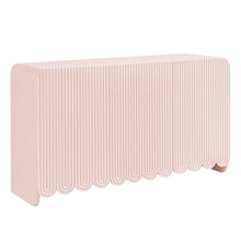 Fluted And Scalloped Sideboard Storage Cabinet In Elegant Finish
