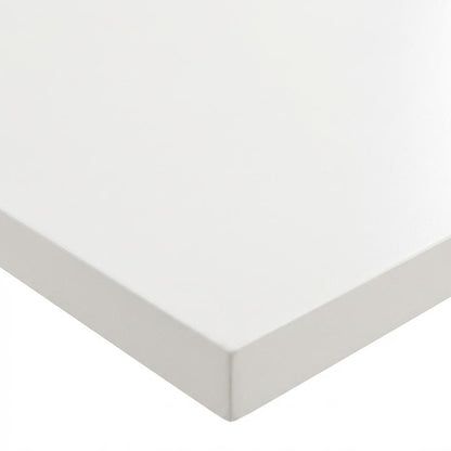 White Rectangular Dining Table, Modern X-Base, Seats 6