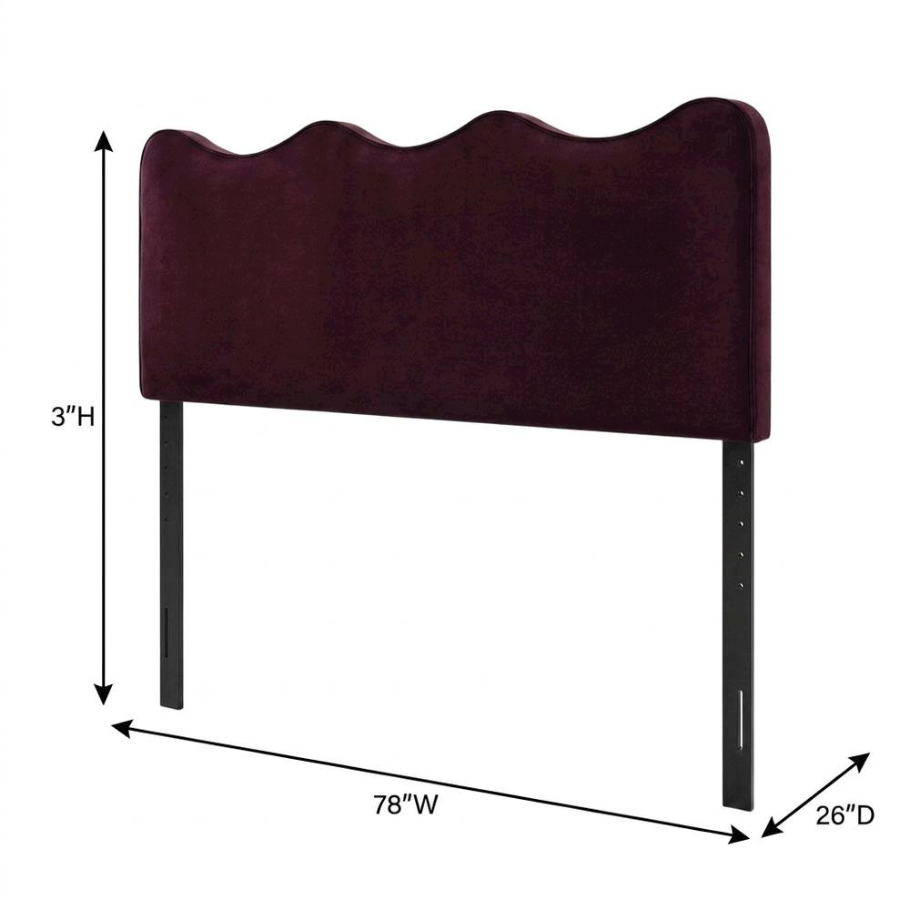 Velvet King Size Headboard Only, King Headboard, Mulberry