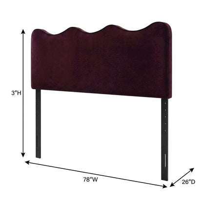 Velvet King Size Headboard Only, King Headboard, Mulberry