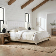 Vinyl-Upholstered King Headboard Only with Padded Panel, Stand-Alone, White