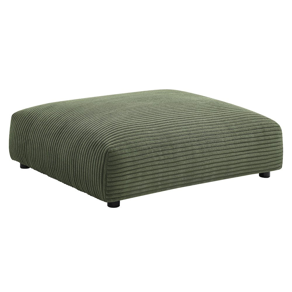 Solace Modular Corduroy Upholstered Armless Loveseat and Ottoman Set