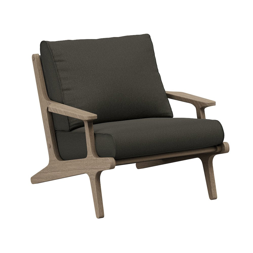 Saratoga Outdoor Patio Teak Wood Chair and Ottoman Set