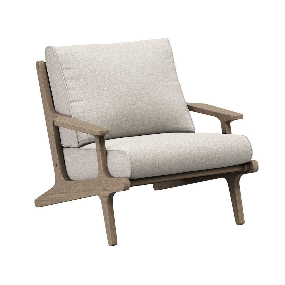 Saratoga Outdoor Patio Teak Wood Chair and Ottoman Set