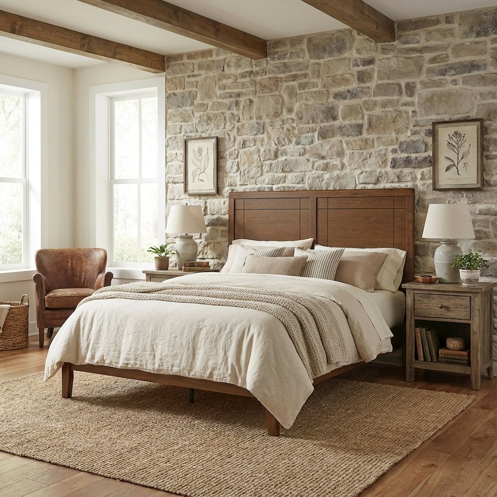 Wood Full Headboard with Durable Finish and Classic Design for Bedroom