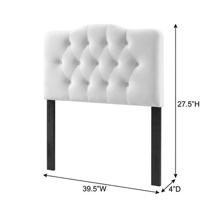 Diamond Tufted Twin Headboard in Velvet Performance Fabric with Stylish Design