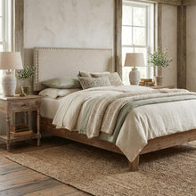 Upholstered Queen Headboard with Fabric Finish and Sturdy Construction