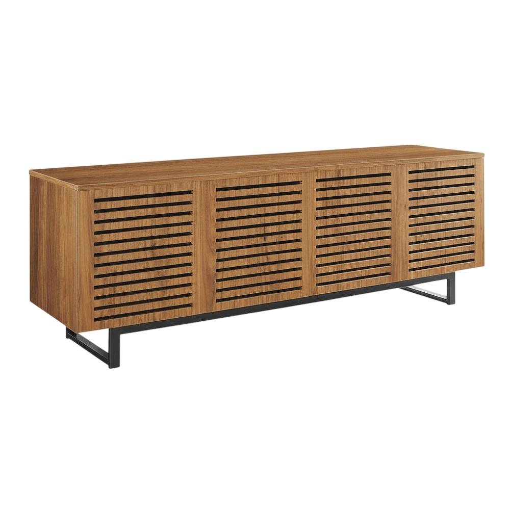 Wooden Brown TV Stand for 73-Inch Screen with Practical Storage