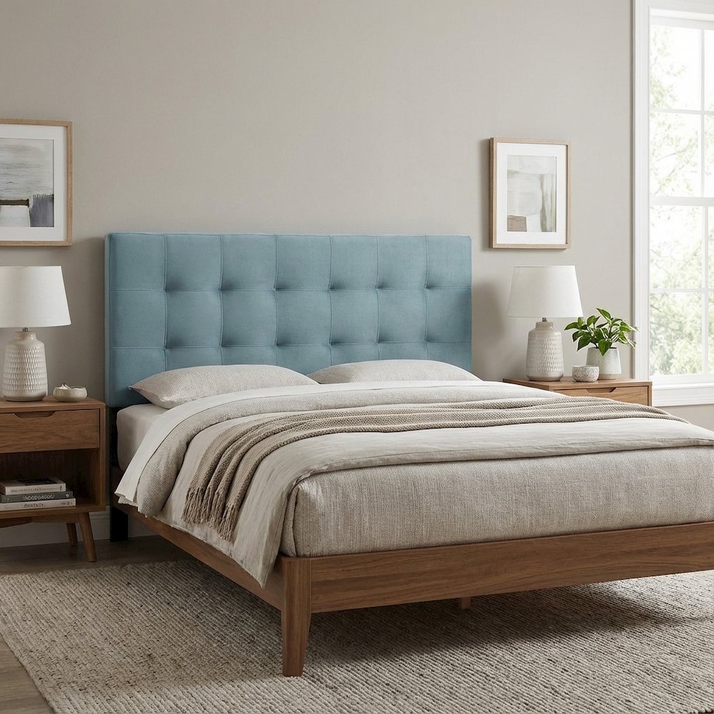 Biscuit Tufted Full Headboard in Performance Velvet with Elegant Design