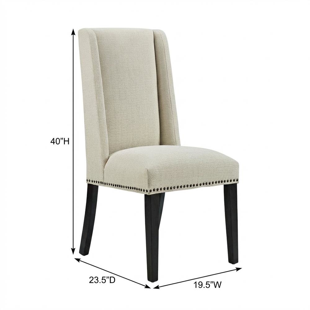 Fabric dining chair with backrest and cushioned seat, modern sturdy construction