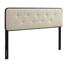 Tufted Fabric Queen Headboard with Wood Frame and Classic Design