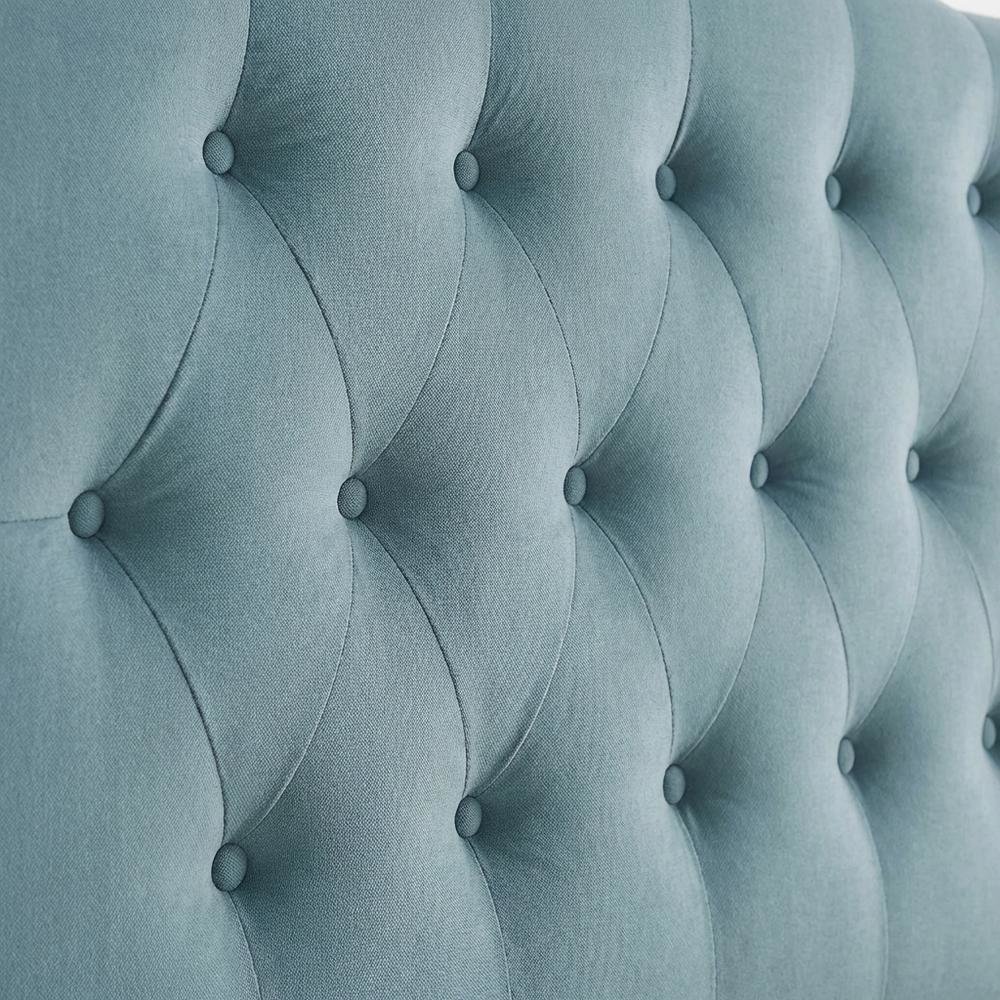 Diamond Tufted Queen Headboard with Soft Velvet Upholstery and Sturdy Frame