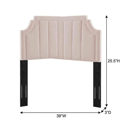 Channel Tufted Velvet Twin Headboard with Performance Fabric and Elegant Design