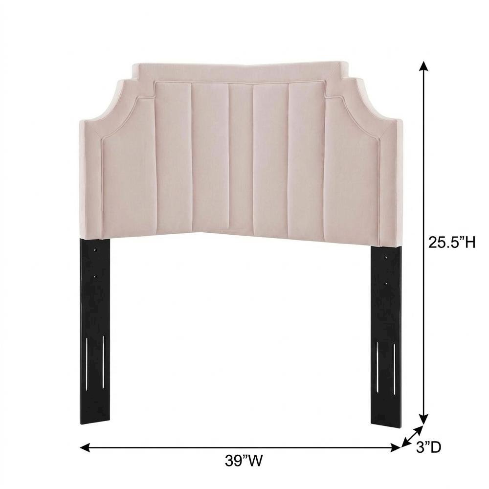 Channel Tufted Velvet Twin Headboard with Performance Fabric and Elegant Design