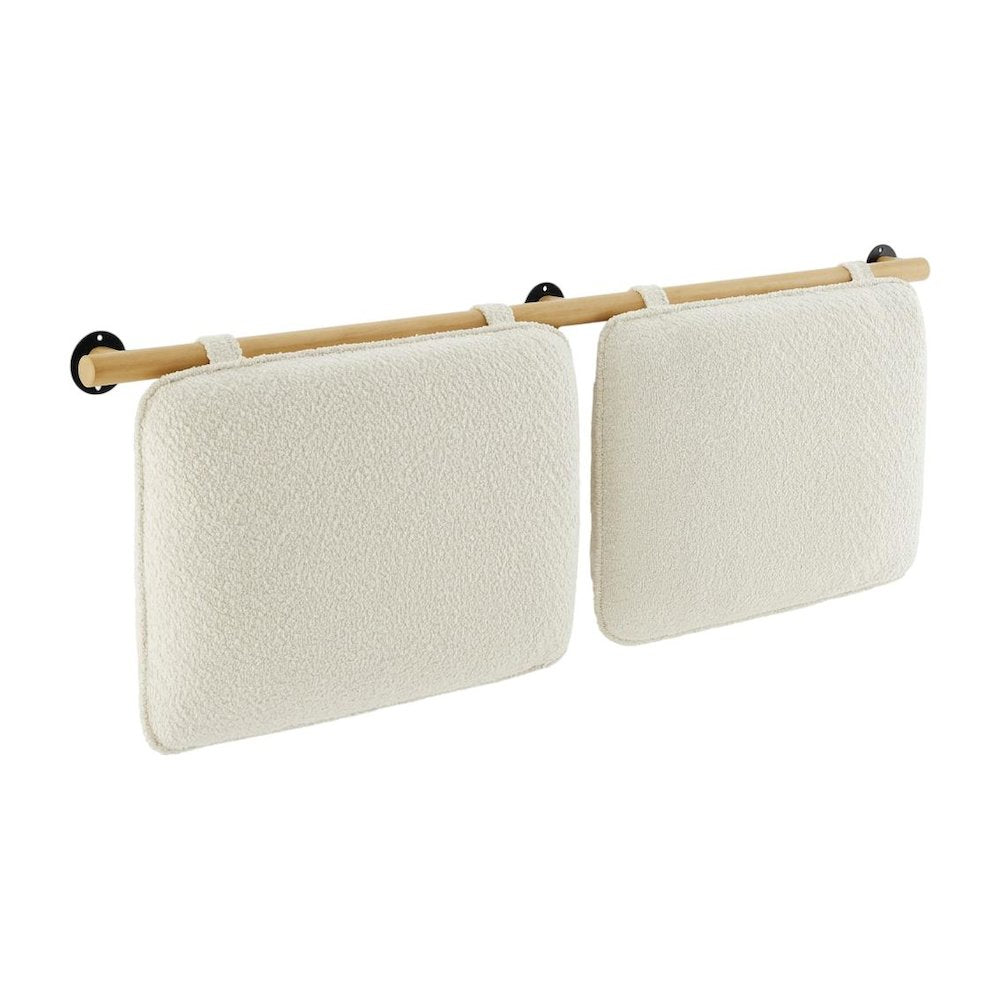 Chenille Upholstered King Size Wall-Mounted Headboard with Soft Padding