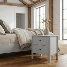 Nightstand with Two Drawers in Elegant Finish for Bedroom Storage