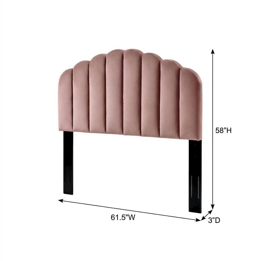 Pink Performance Velvet Headboard with Plush Upholstery and Elegant Design