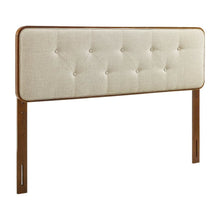 Tufted Gray Fabric Twin Headboard with Wooden Frame and Upholstered Design