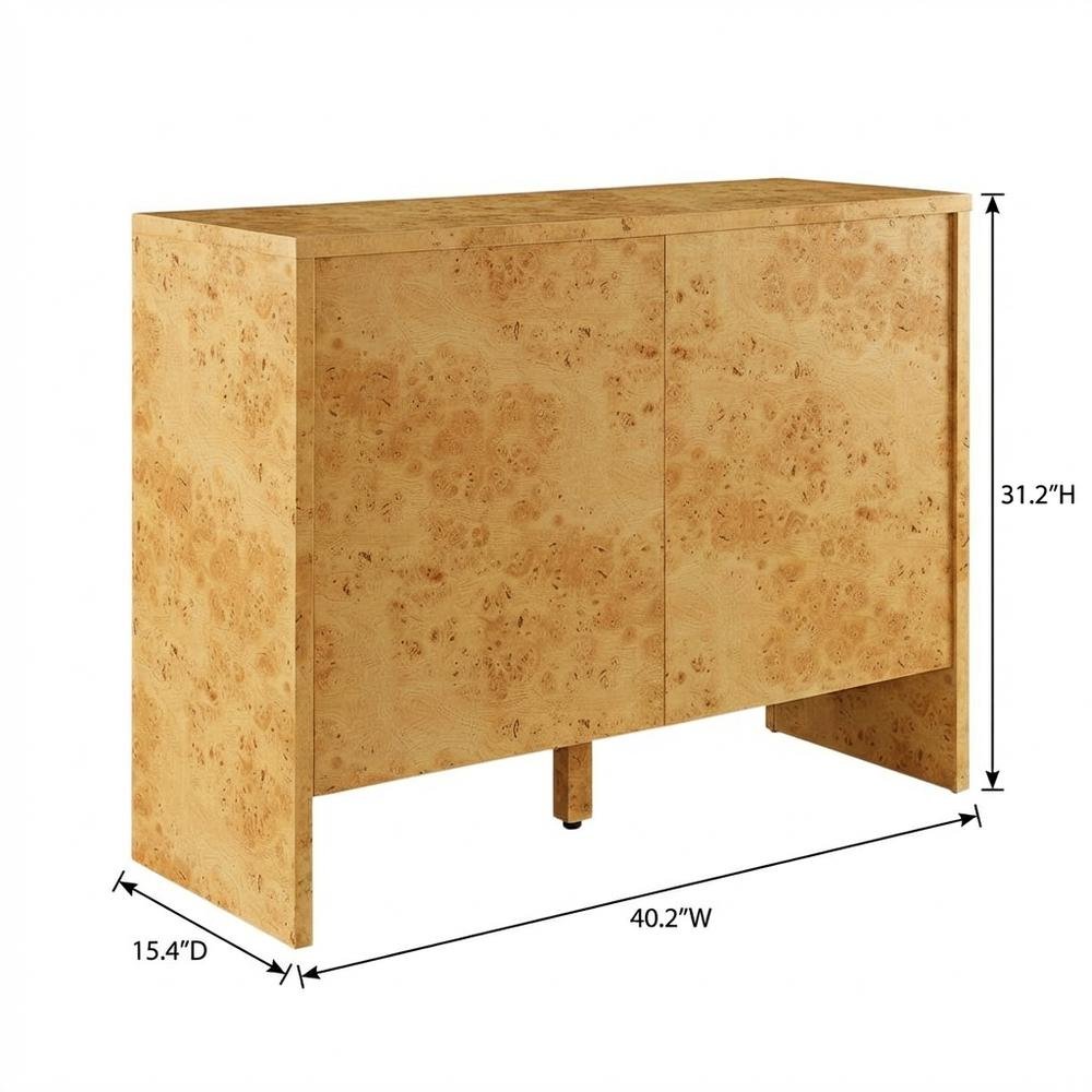 Wooden Brown Sideboard with Engineered Material and Sleek Design
