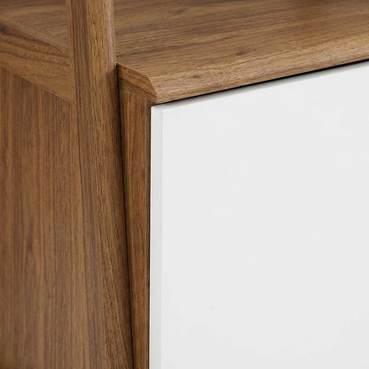 Wooden Bookcase in Finish with Sturdy Shelving