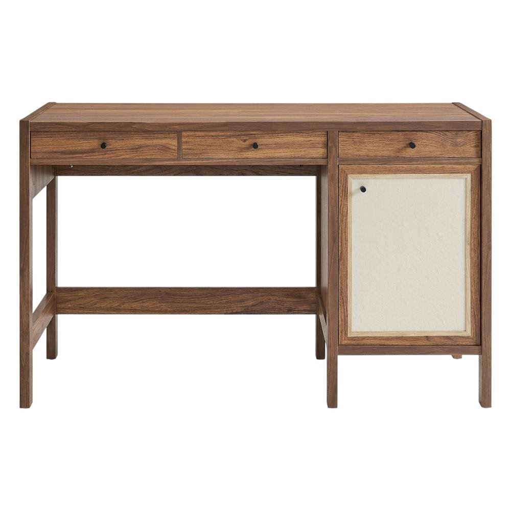 Wood Grain Office Desk with Spacious Surface and Sturdy Construction