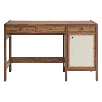 Wood Grain Office Desk with Spacious Surface and Sturdy Construction