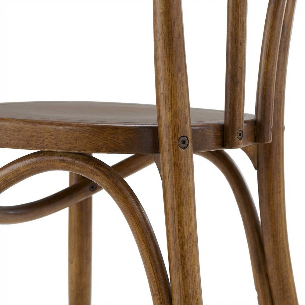 Wood Dining Side Chair with Padded Backrest and Compact Design