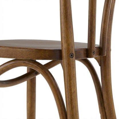 Wood Dining Side Chair with Padded Backrest and Compact Design