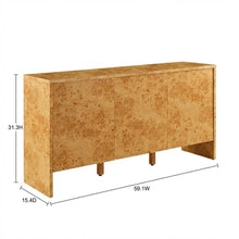 Burl Wood Sideboard with Spacious Storage and Elegant Finish