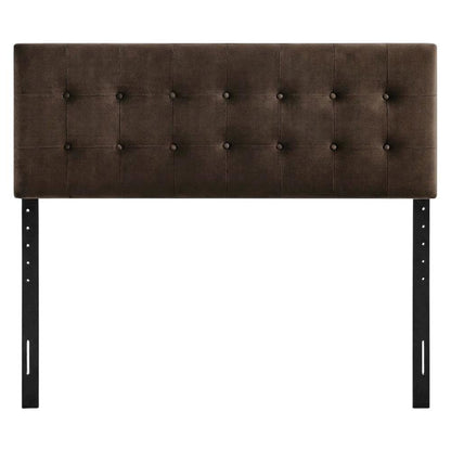 Performance Velvet Padded Adjustable King Size Headboard, Chocolate Brown