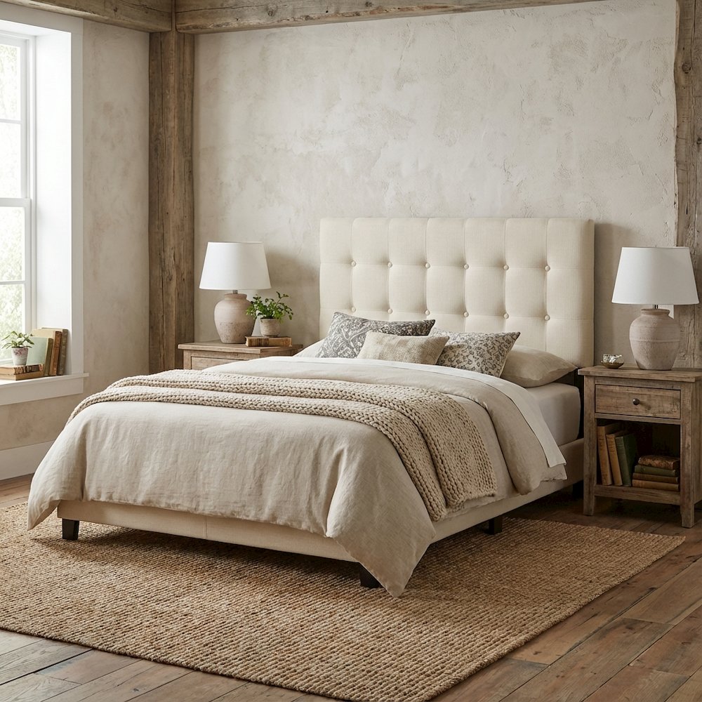 Upholstered Twin Headboard with Soft Fabric and Elegant Design for Bedroom