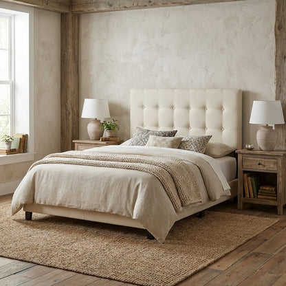Upholstered Twin Headboard with Soft Fabric and Elegant Design for Bedroom